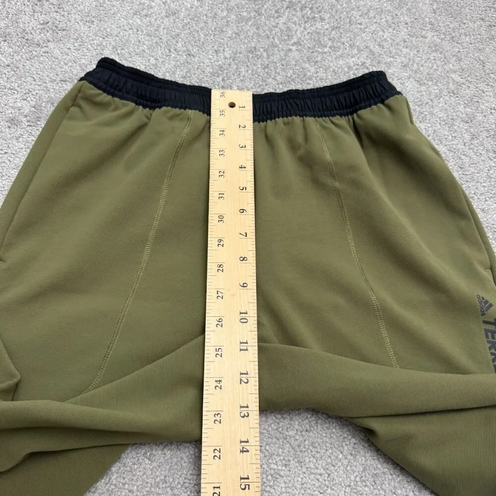 Adidas Terrex Active Track Pants Mens Small Olive Green Elastic Waist Athletic